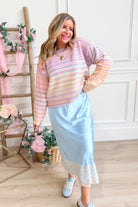 Sophie Multi Striped Round Neck Sweater - Be You Boutique