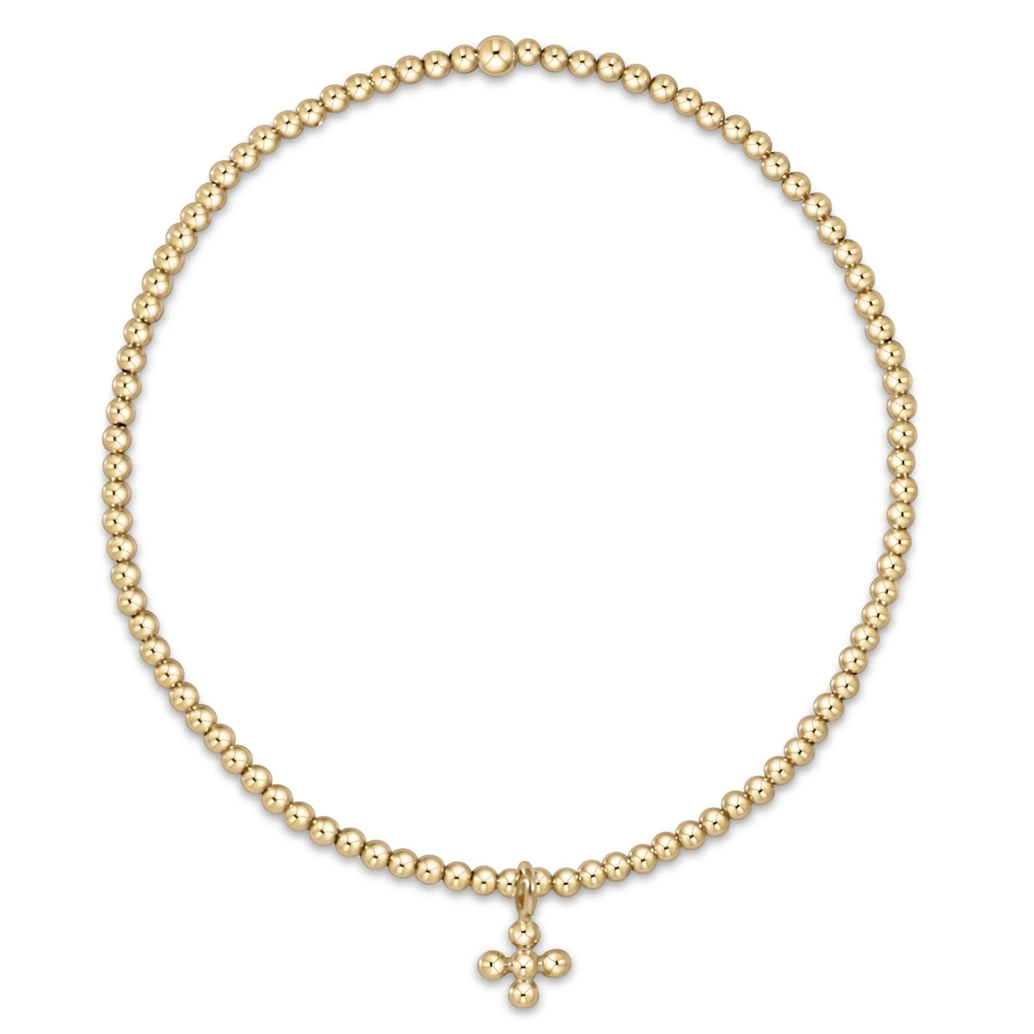 Enewton 2mm Classic Gold Beaded Cross Bracelet - Be You Boutique