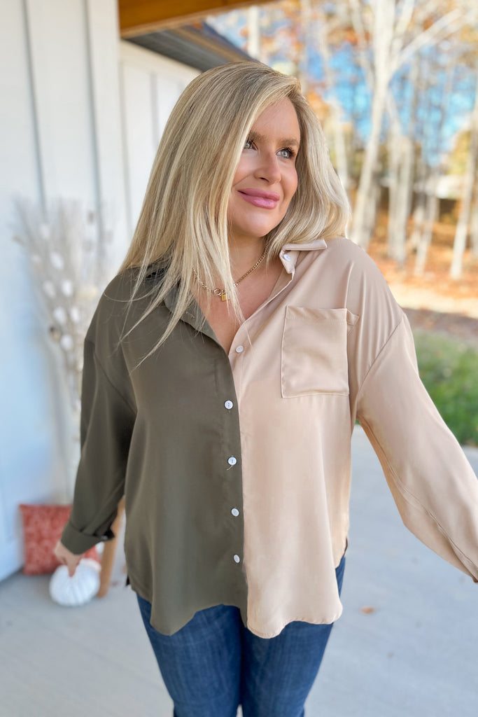 Cheyenne Easy Button Down Long Sleeve Blouse Top - Be You Boutique