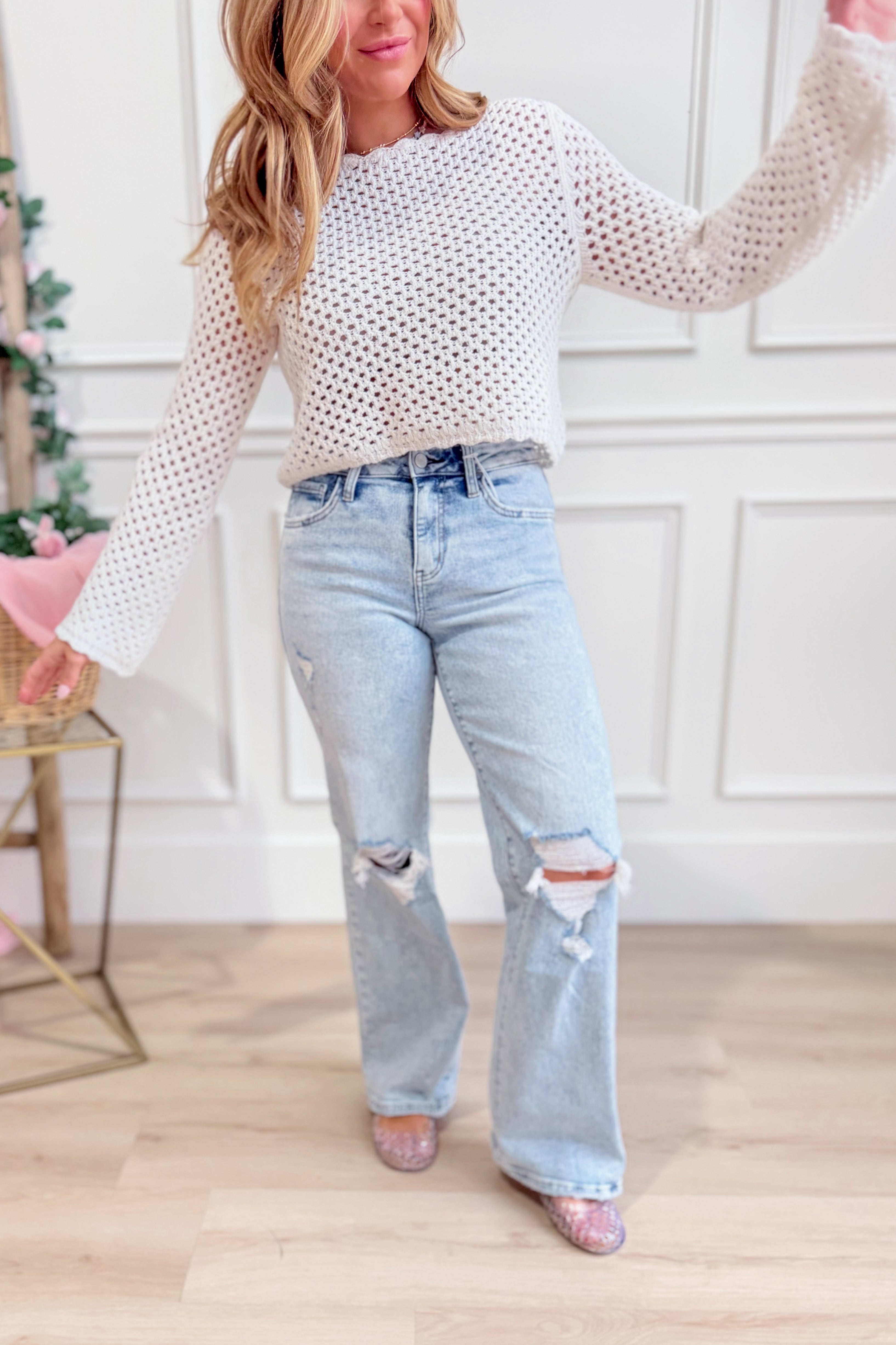 Vervet Slick High Rise Vintage Wide Leg Jean - Be You Boutique