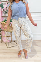 Rupp Floral Pattern Denim Pant - Be You Boutique