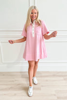 Poppy Terry Knit Pleated Dress - Be You Boutique