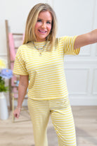 Grant Butter Striped Casual Top - Be You Boutique