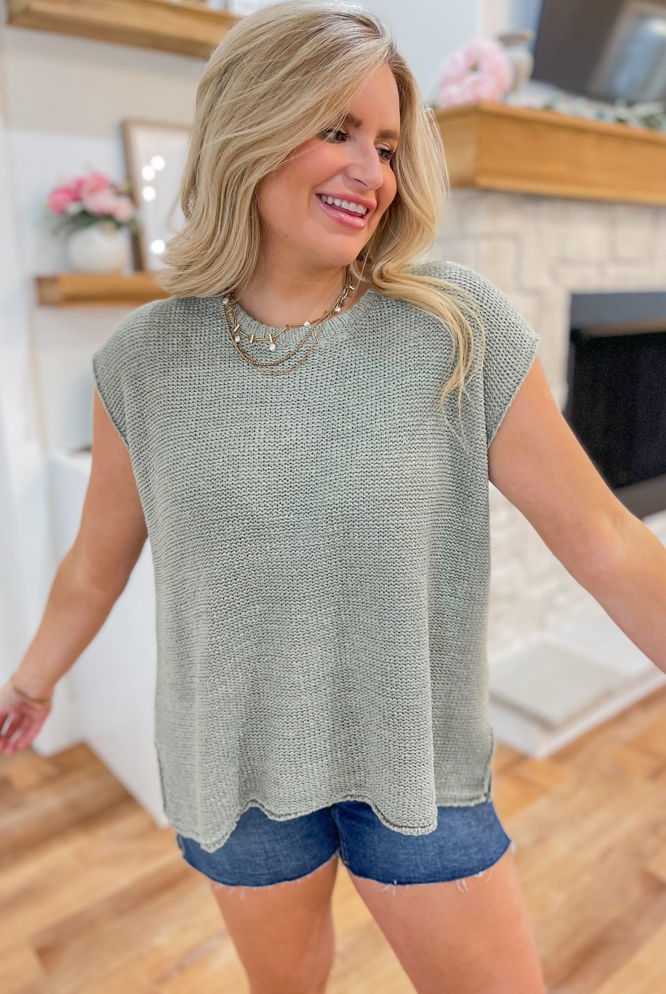 Ben Muscle Sweater Top with Side Slits - Be You Boutique