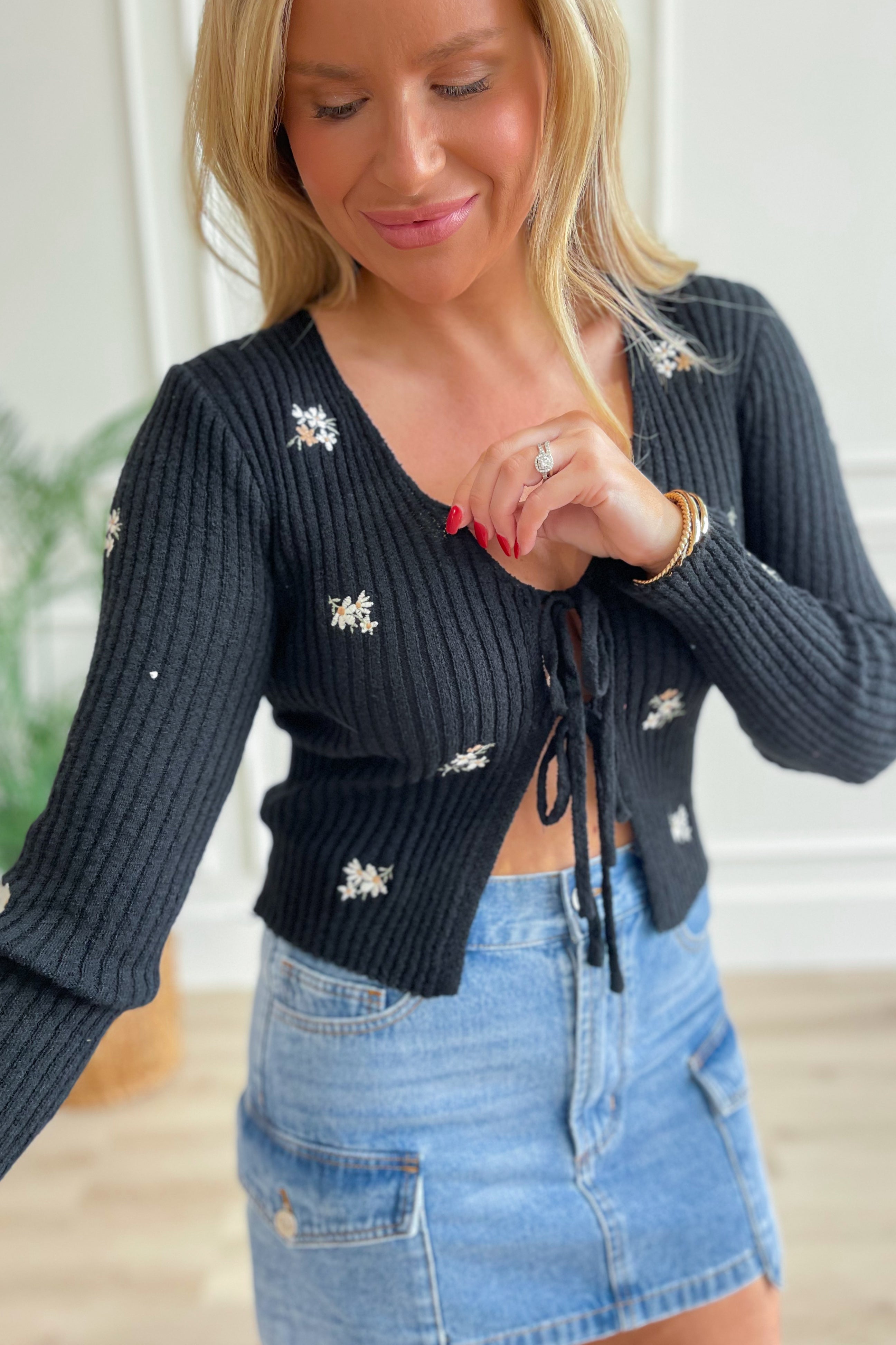 Paisley Flower Embroidered Cardigan - Be You Boutique