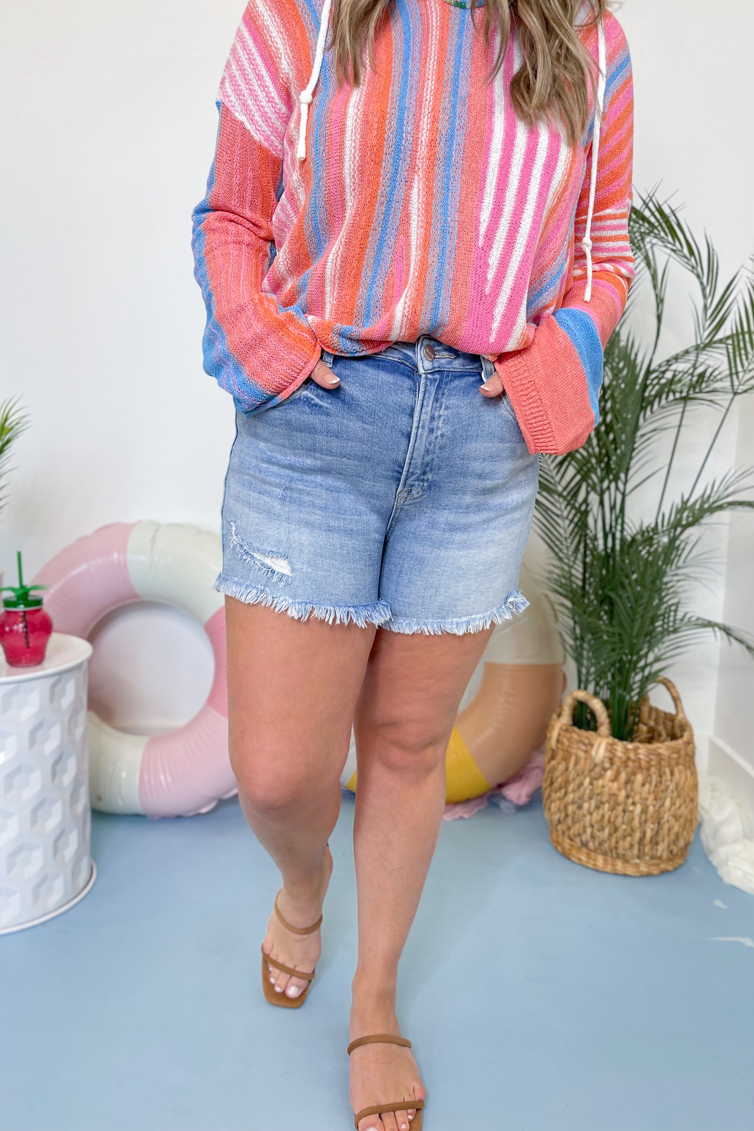 Risen Greg HR Distressed Denim Short - Be You Boutique