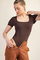 Kennedy Square Neck Short Sleeve Bodysuit - Be You Boutique