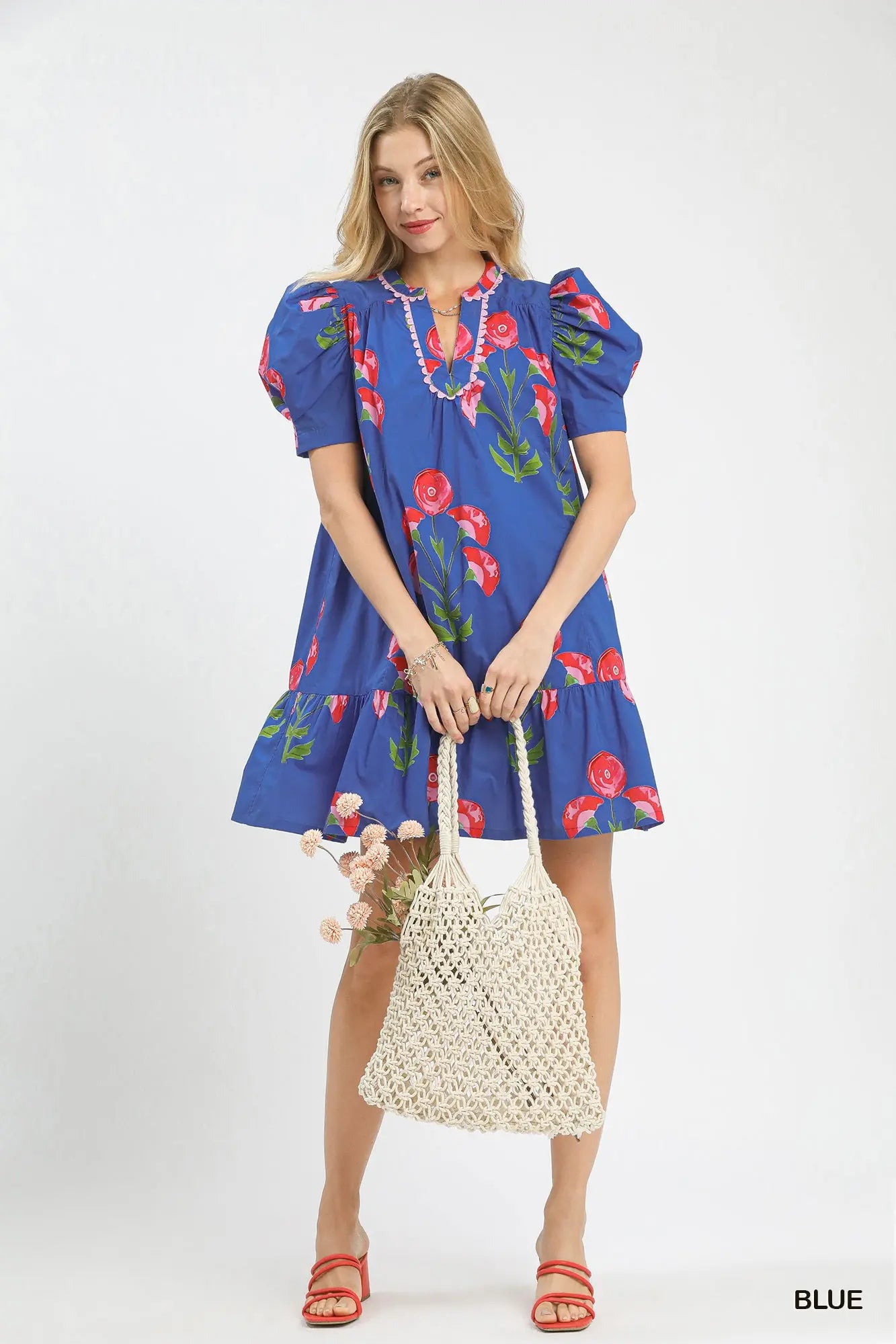 Carrie Floral Flutter Sleeve Dress - Be You Boutique