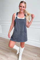 Piper Mineral Washed Overall Denim Dress - Be You Boutique