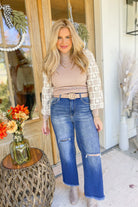 Risen Hank High Rise Frayed Hem Ankle Wide Leg Jeans [1-3XL] - Be You Boutique