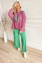 Binny Mineral Washed Peace Sign Pullover - Be You Boutique