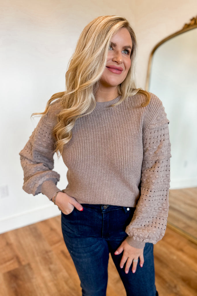 Ruth Textured Ruffle Detail Long Sleeve Sweater - Be You Boutique