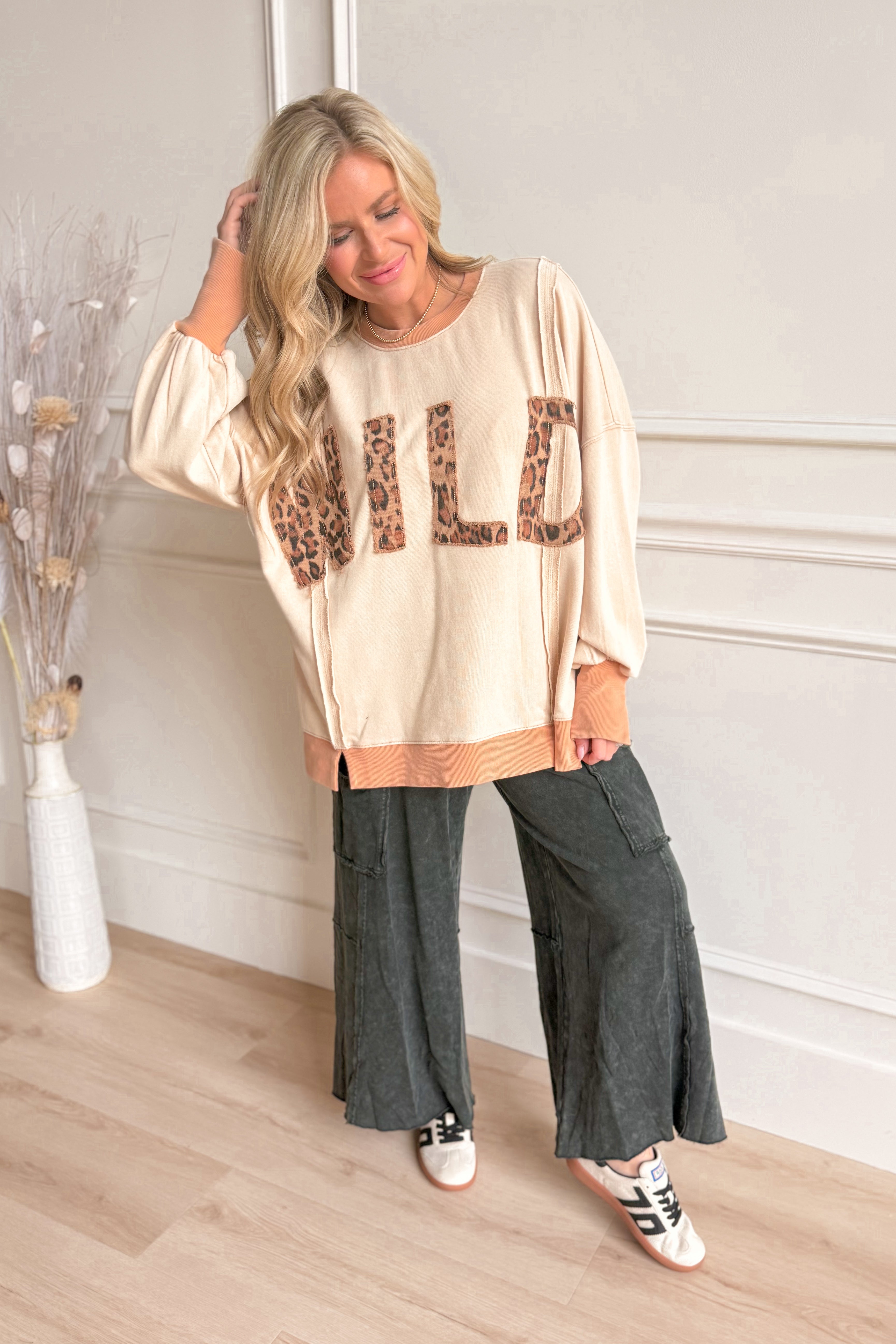 Laney Relaxed Leopard Print Pullover - Be You Boutique