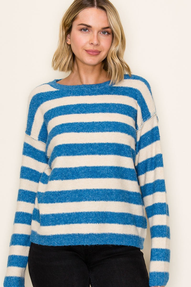 Caroline Striped Knit Sweater - Be You Boutique