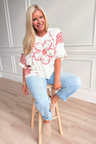 Hannah Flower Patch Plaid Pullover - Be You Boutique