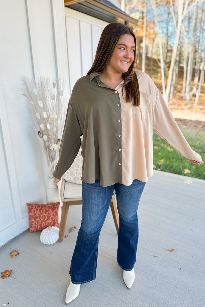Cheyenne Easy Button Down Long Sleeve Blouse Top - Be You Boutique
