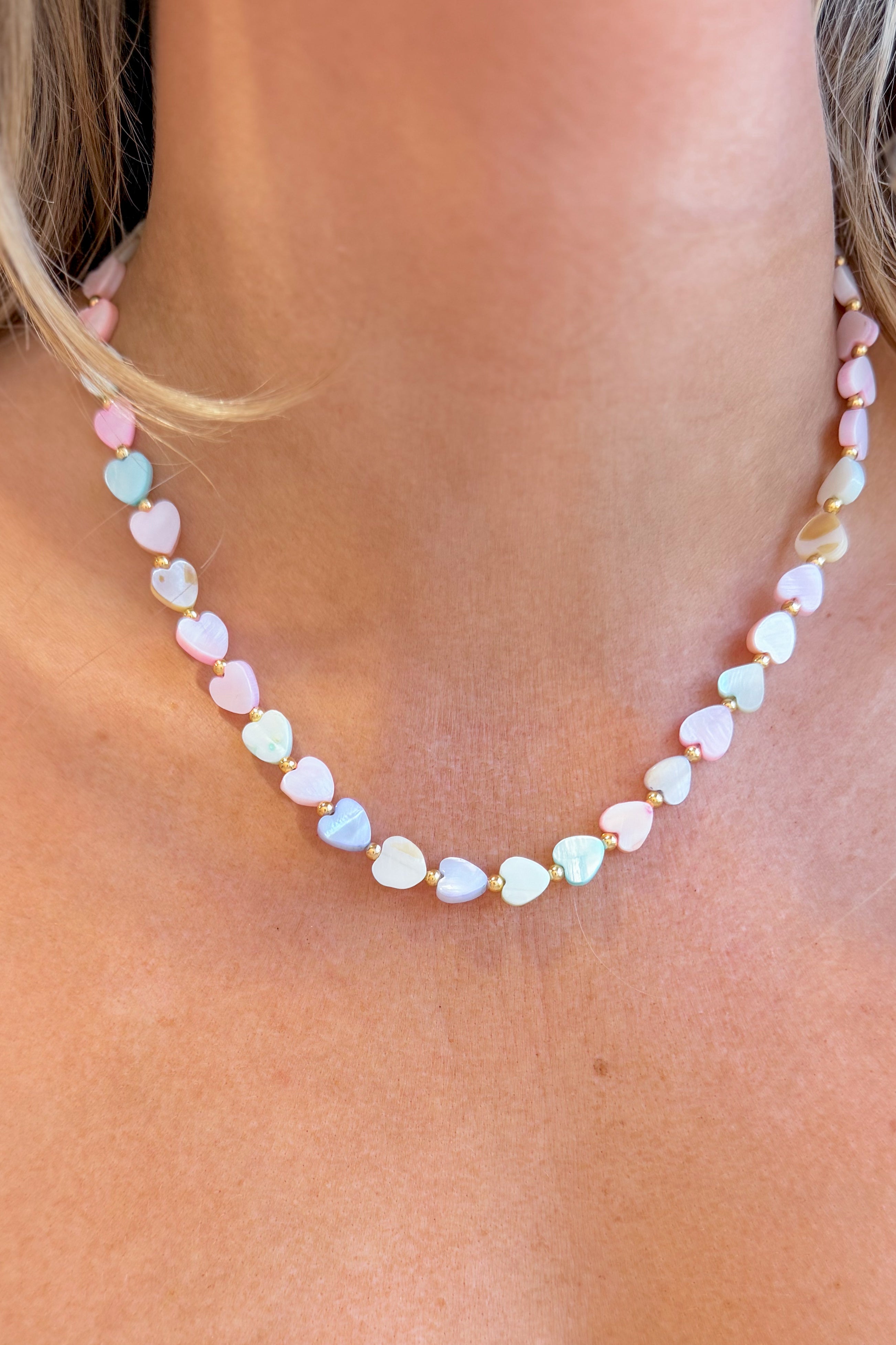 Treasure Jewels Multi Color Heart Stone Necklace - Be You Boutique