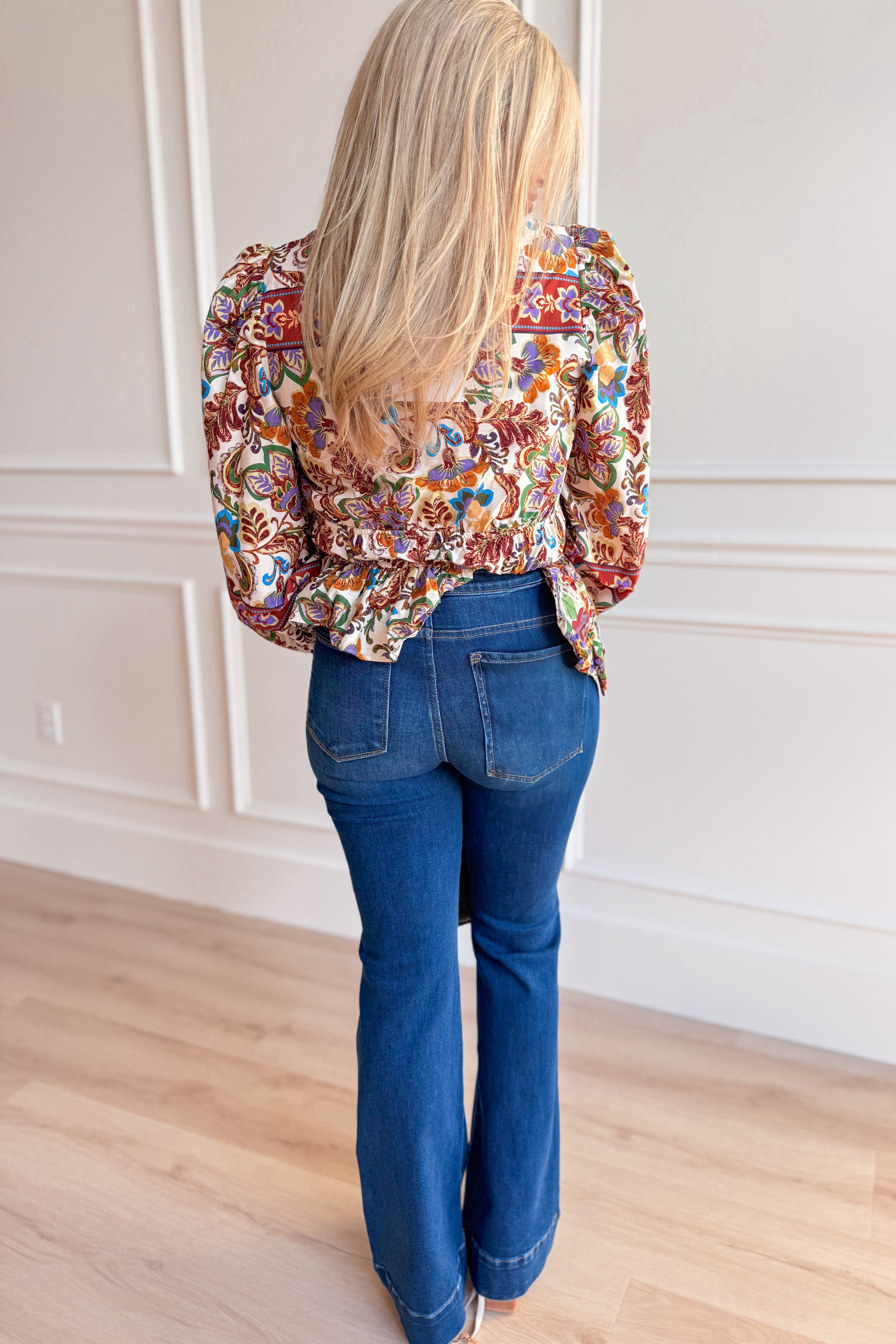 Regal Paisley Print Long Sleeve Top - Be You Boutique