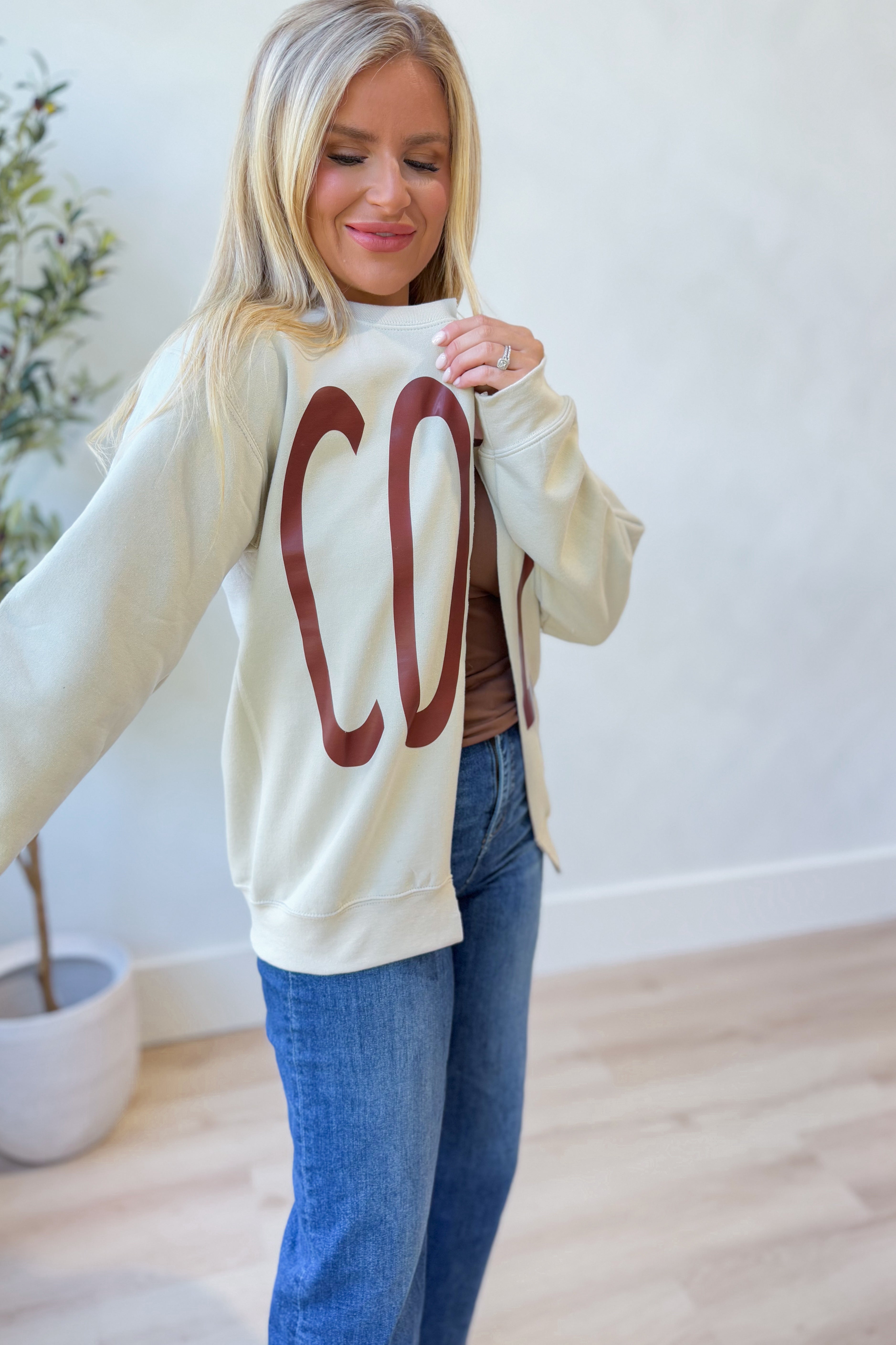Cozy Season Split Sweatshirt Top - Be You Boutique
