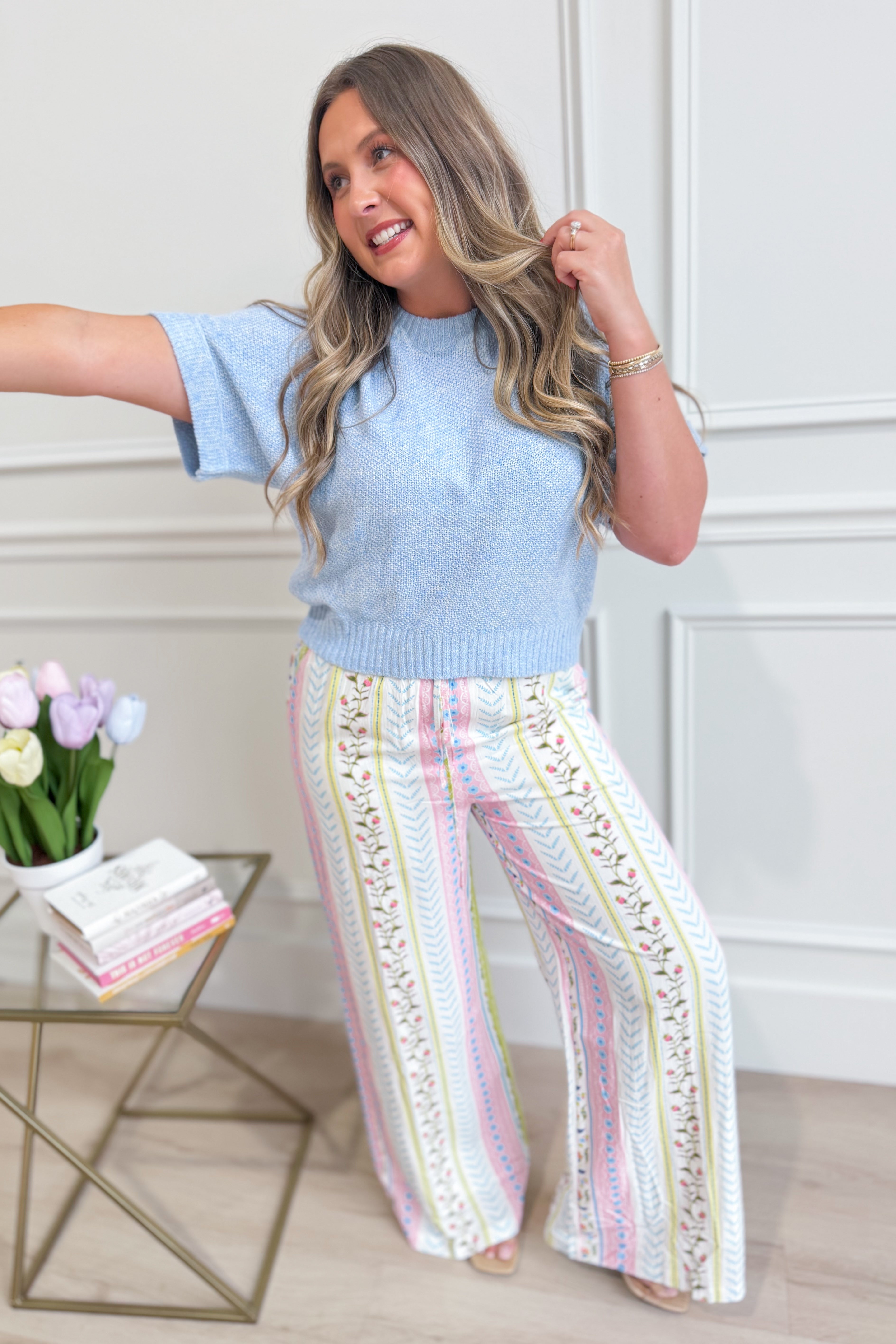 TCEC Hannah Multi Printed Straight Leg Pants, 156 pants with colorful patterned fabric, stylish and comfortable for casual wear.