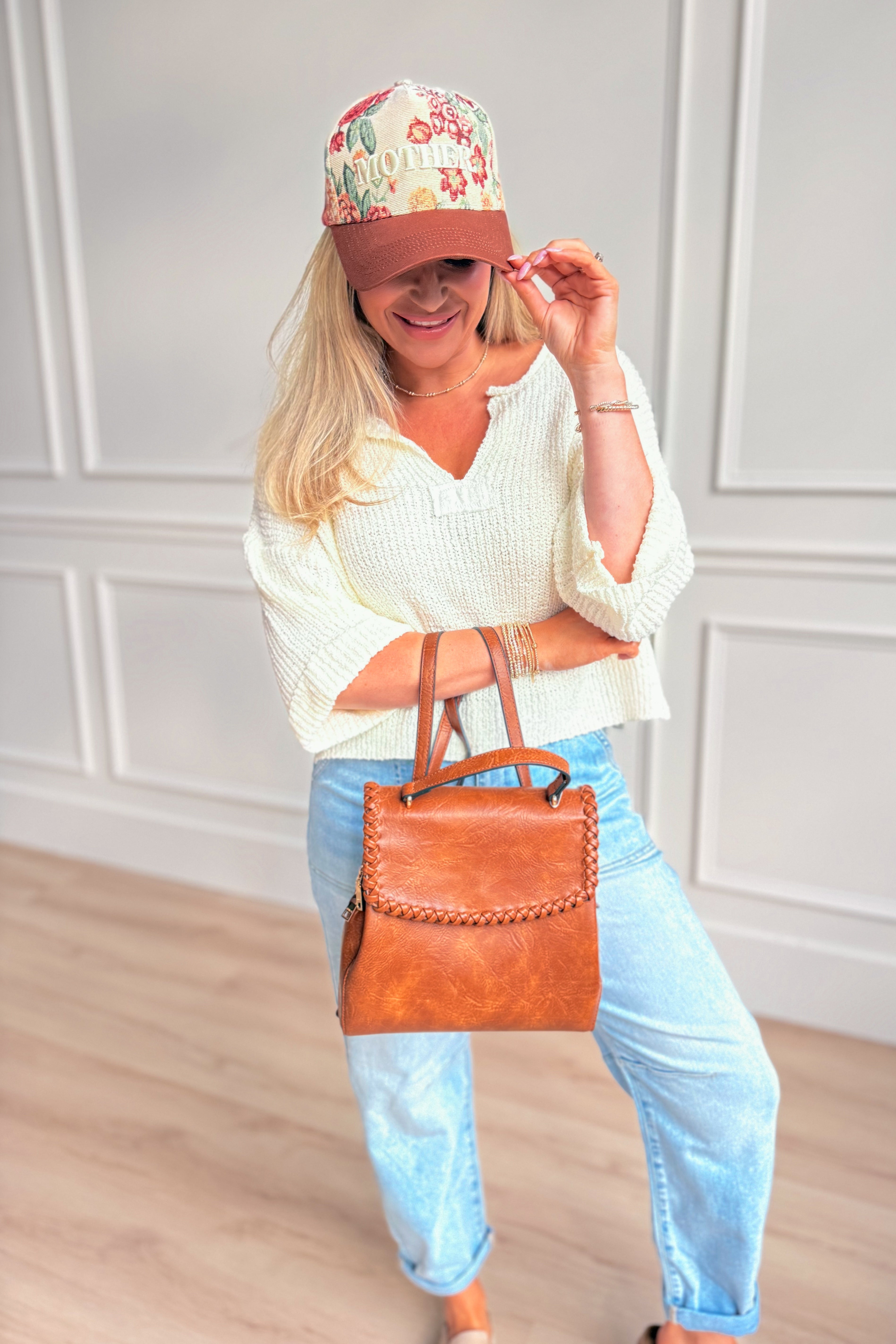 Floral Mother Embroidered Hat - Be You Boutique