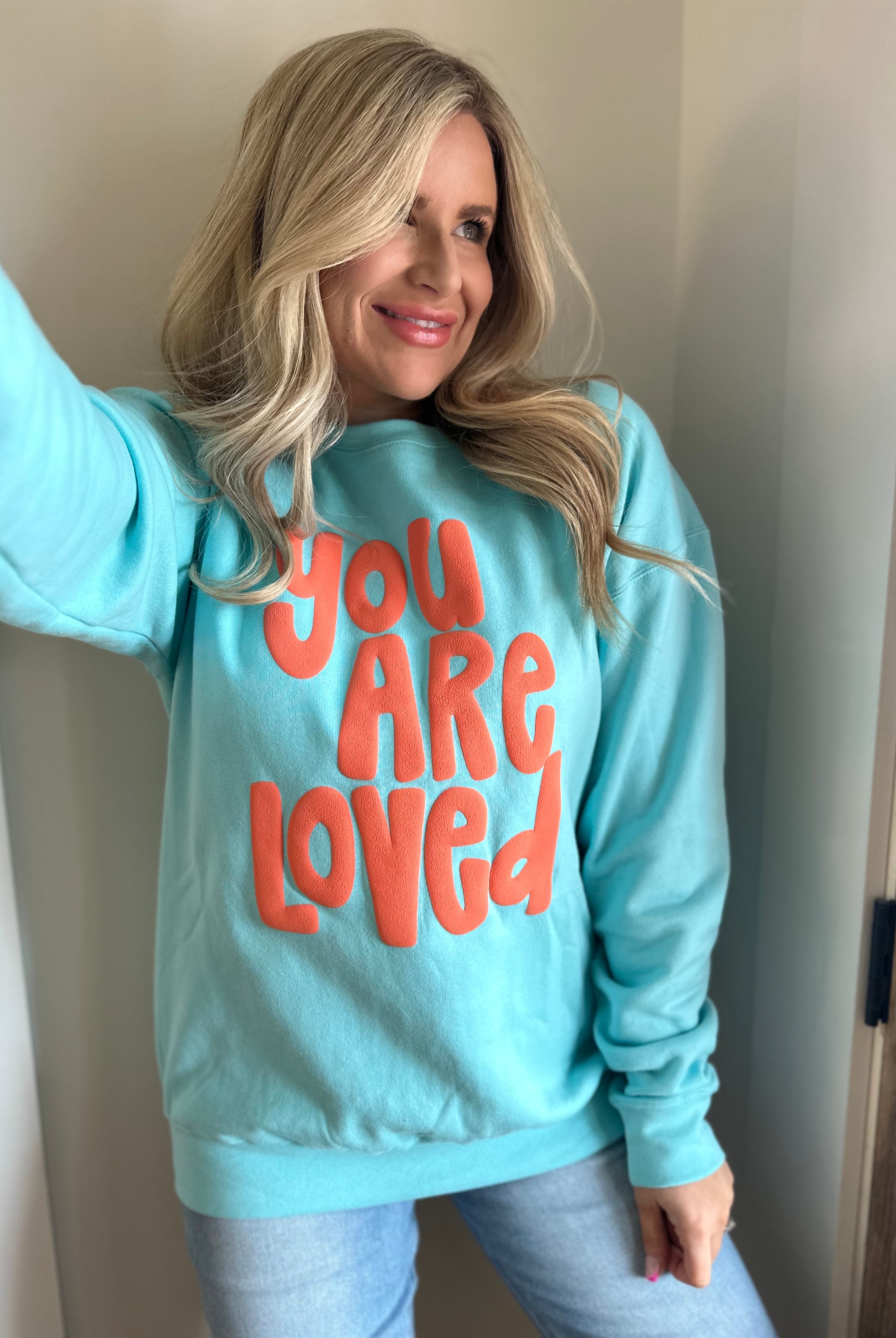 You Are Loved Long Sleeve Graphic Sweatshirt - Be You Boutique