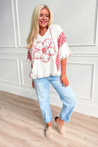 Hannah Flower Patch Plaid Pullover - Be You Boutique