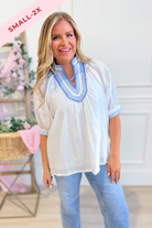 Lynette Solid Trim Detailed Top - Be You Boutique