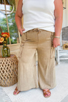 Mateo Mineral Washed Wide Leg Cargo Pants - Be You Boutique