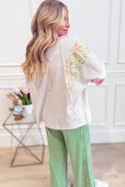 Jessie Natural Patchwork Casual Top - Be You Boutique