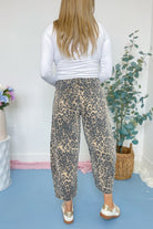 Steffan Leopard Print Washed Twill Barrel Pant - Be You Boutique