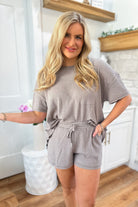 Charles Casual Loose Fit Waffle Top and Shorts Set - Be You Boutique