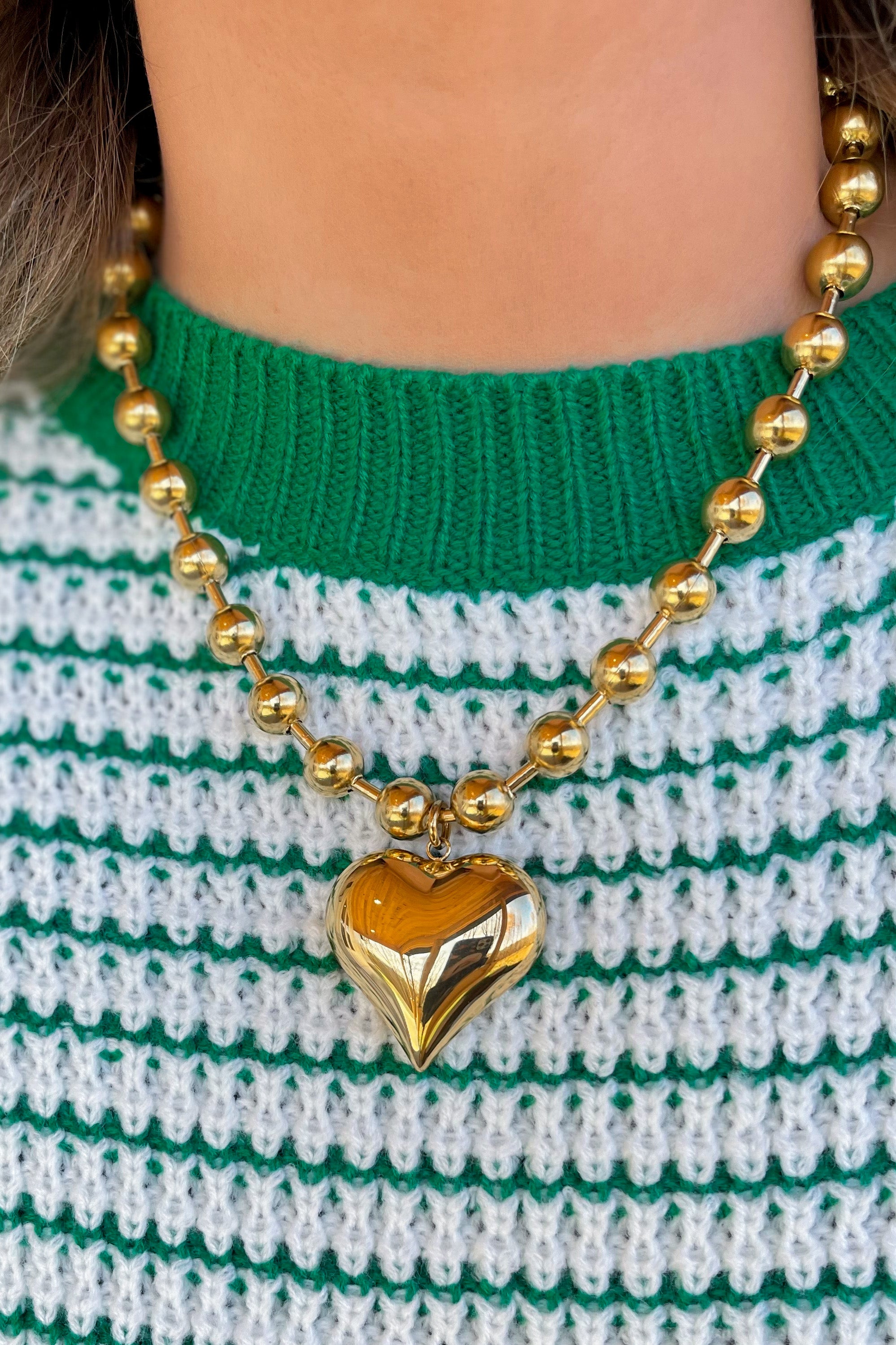 Chelsey Chunky Heart Necklace - Be You Boutique