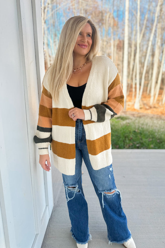 Adelaide Open Striped Cardigan - Be You Boutique