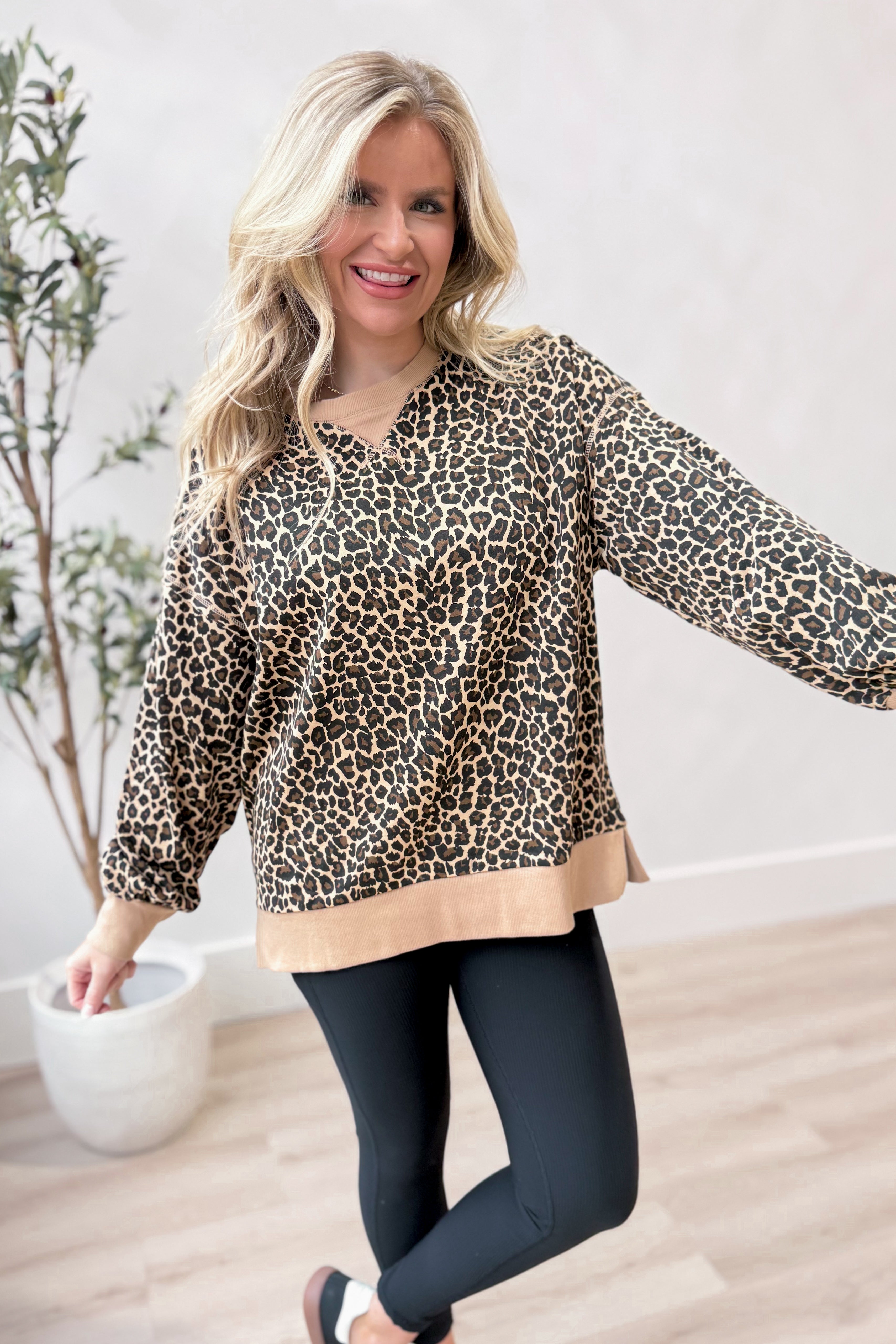 Kimberly Leopard Printed Pullover - Be You Boutique