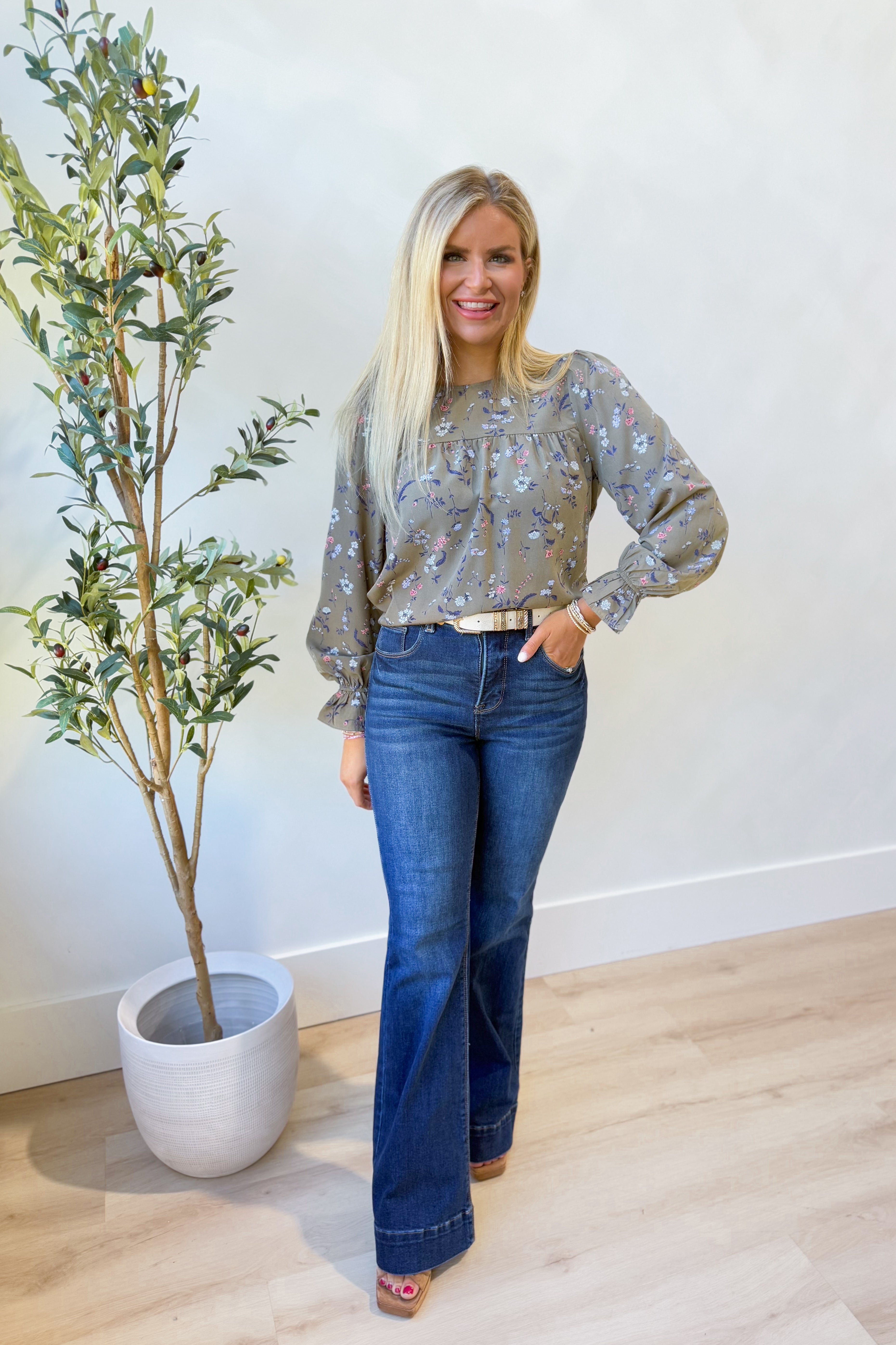 Mary Ruffled Hem Floral Blouse - Be You Boutique