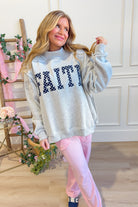Faith Polka Dot Mock Embroidered Sweatshirt - Be You Boutique