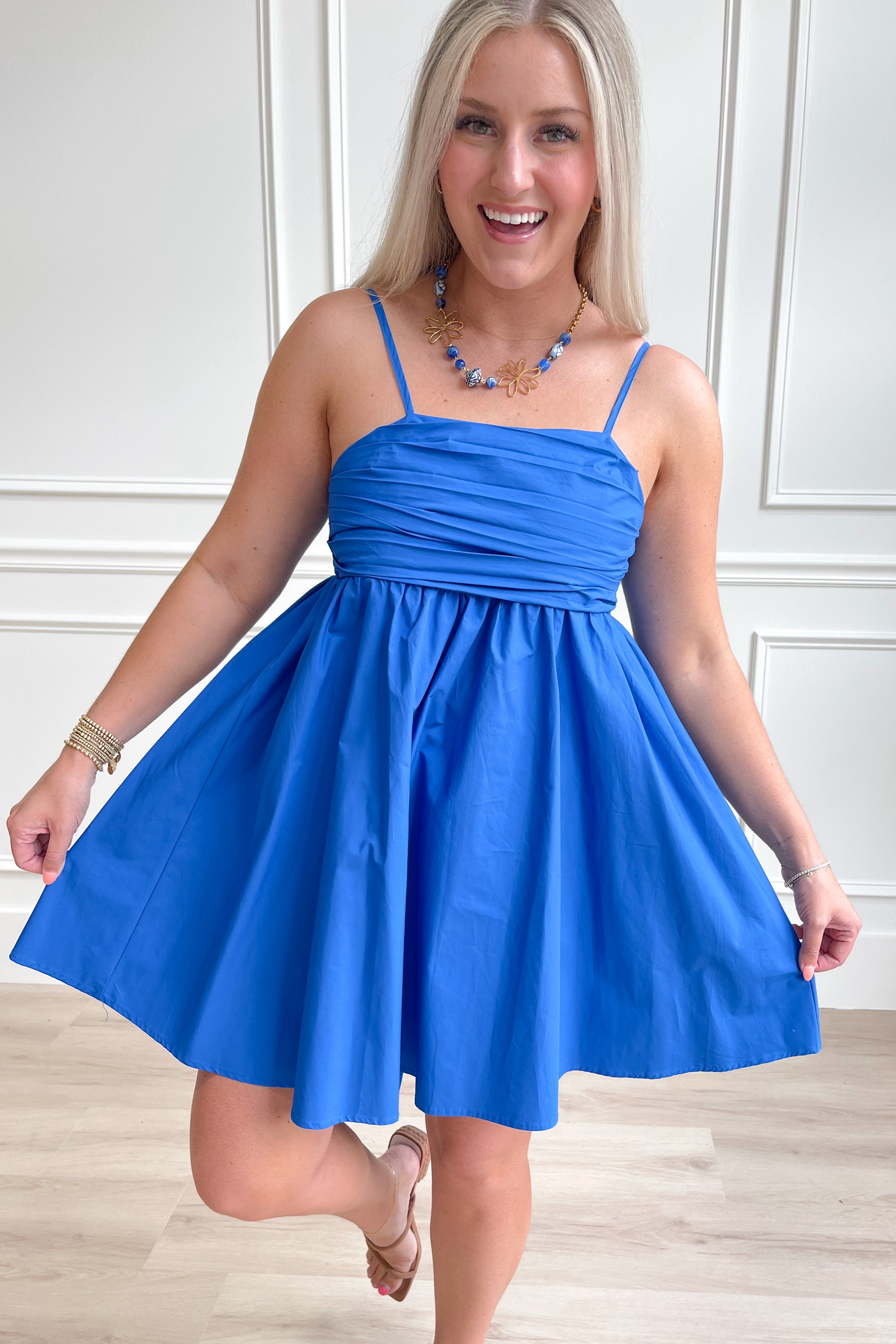 Royal Aegean Blue Short Dress - Be You Boutique