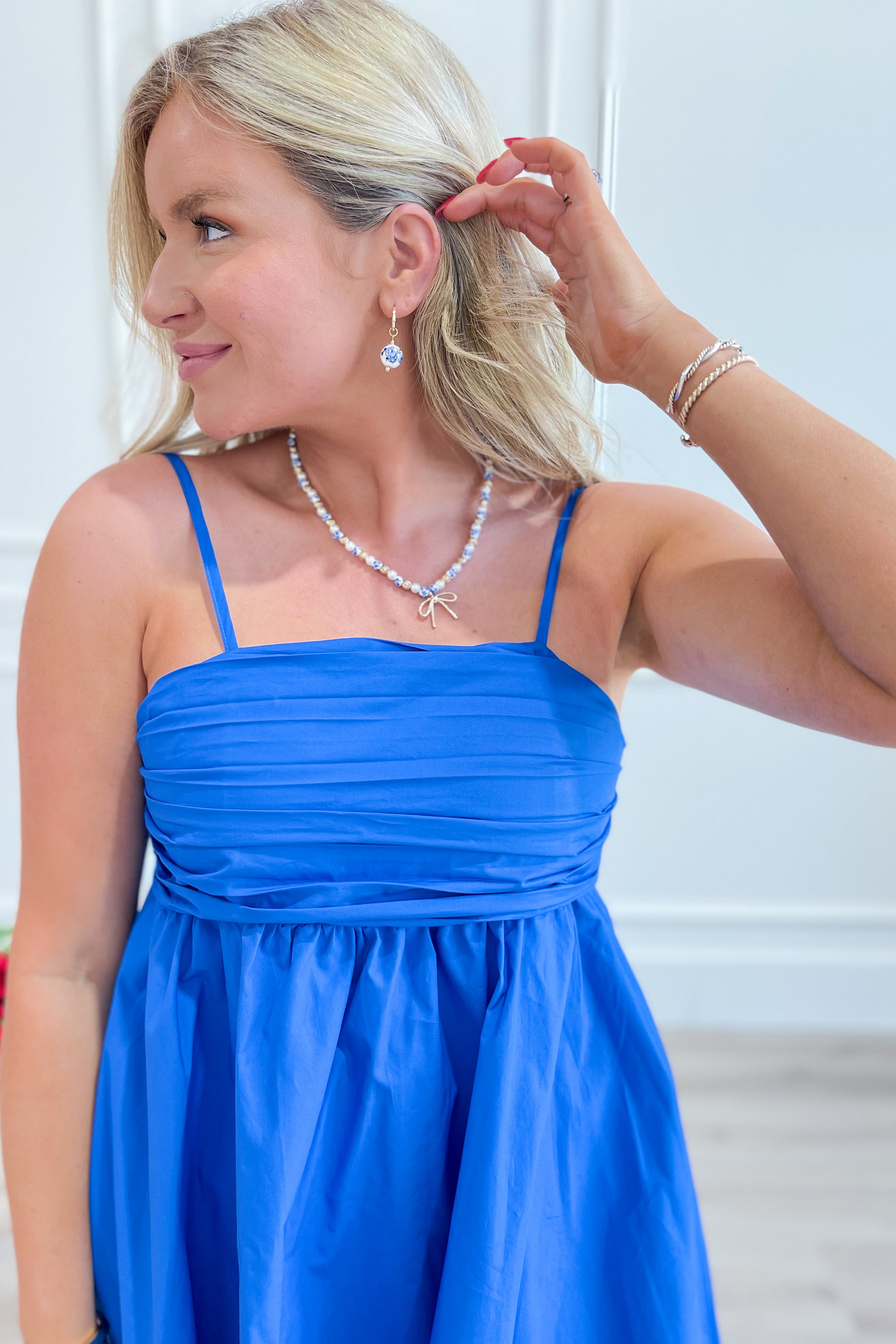 Royal Aegean Blue Short Dress - Be You Boutique