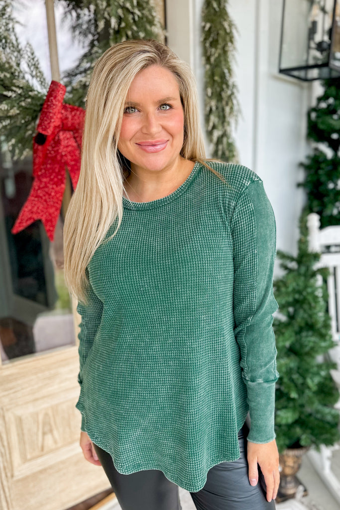 Roxy Washed Baby Waffle Knit Long Sleeve Top *DOORBUSTER* - Be You Boutique