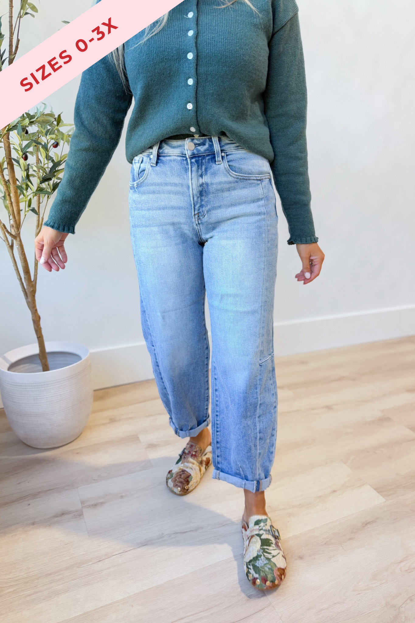Risen Ben High Rise Barrel Jeans [0-3XL] - Be You Boutique