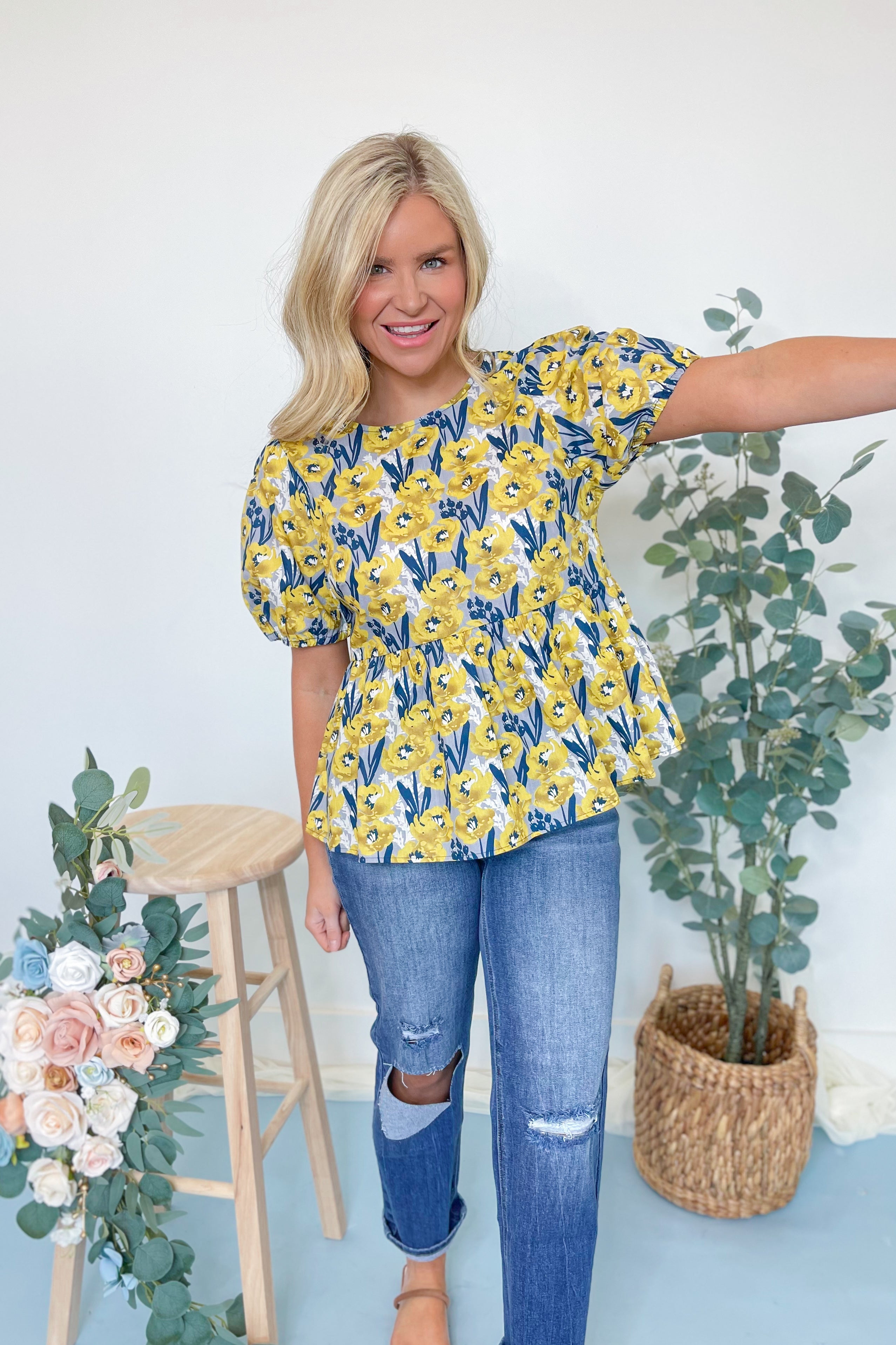Chassity Living Floral Printed Top - Be You Boutique