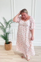 Sharon Floral Square Neck Line Midi Dress - Be You Boutique