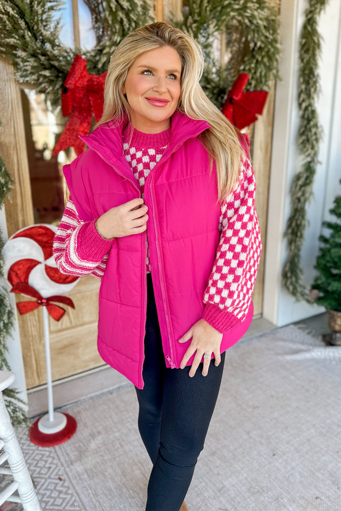 Bryson Quilted Oversized Zip Up Vest With Pockets - Be You Boutique