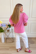 Lola Striped Scalloped Trim Top - Be You Boutique