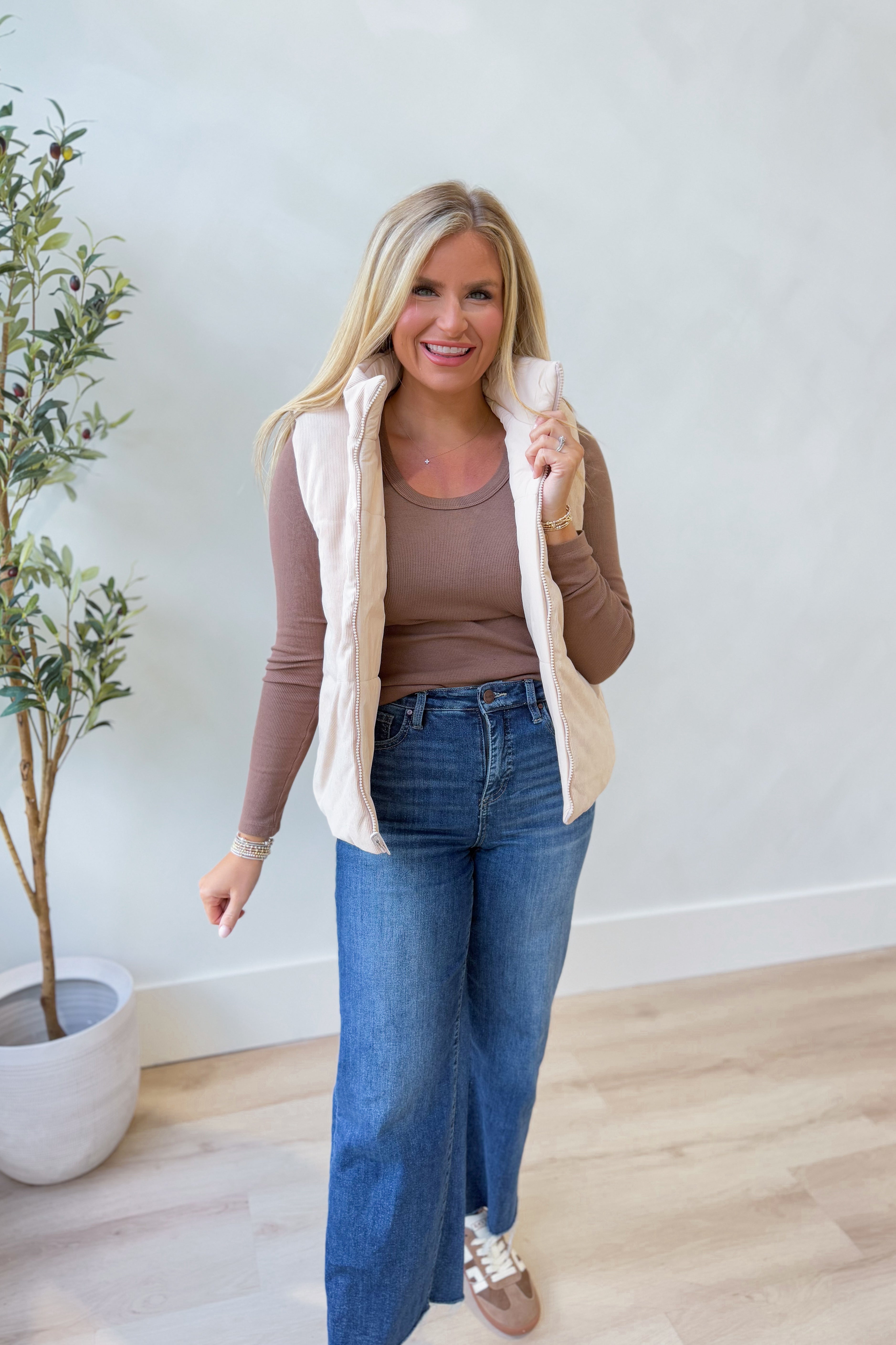 Conrad Corduroy Reversible Puffer Vest - Be You Boutique