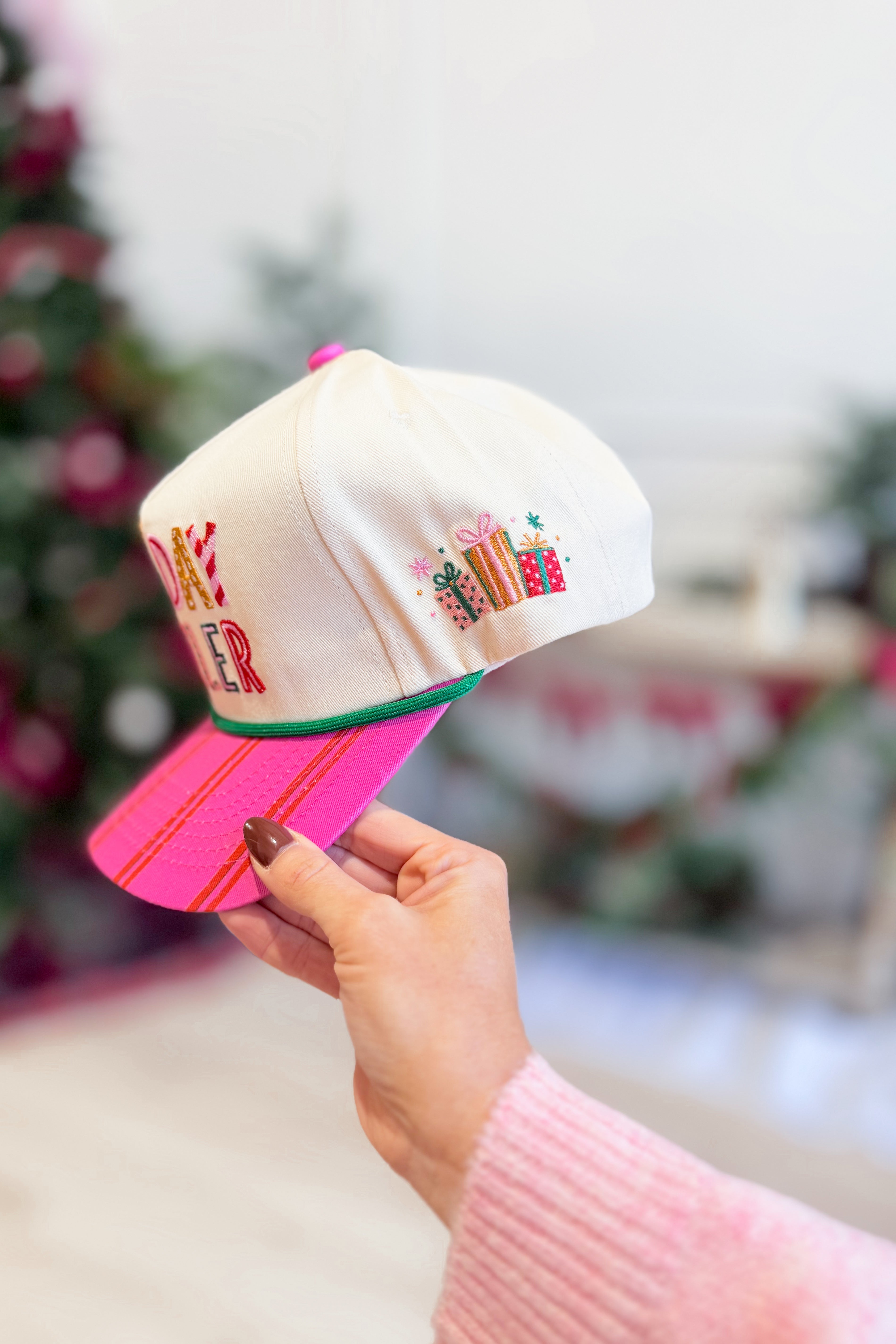 SUMMER TEES Holiday Hustler Canvas Hat featuring a stylish, wide-brim design and bold holiday-themed print for casual wear.