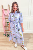 Madeline Floral Tie Waist Midi Dress - Be You Boutique