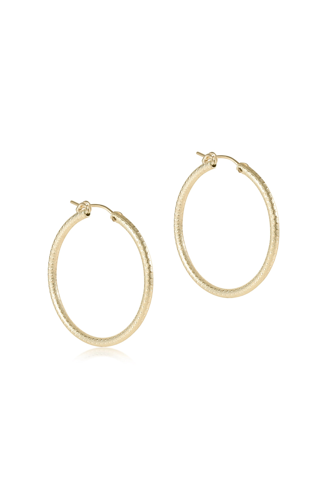 Enewton 1.25” Round Textured Gold Hoop - Be You Boutique