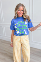 POPPY & PINE Busy Turning Oopsies Into Dasies 117 Graphic Tee featuring colorful floral and playful design on soft cotton shirt.